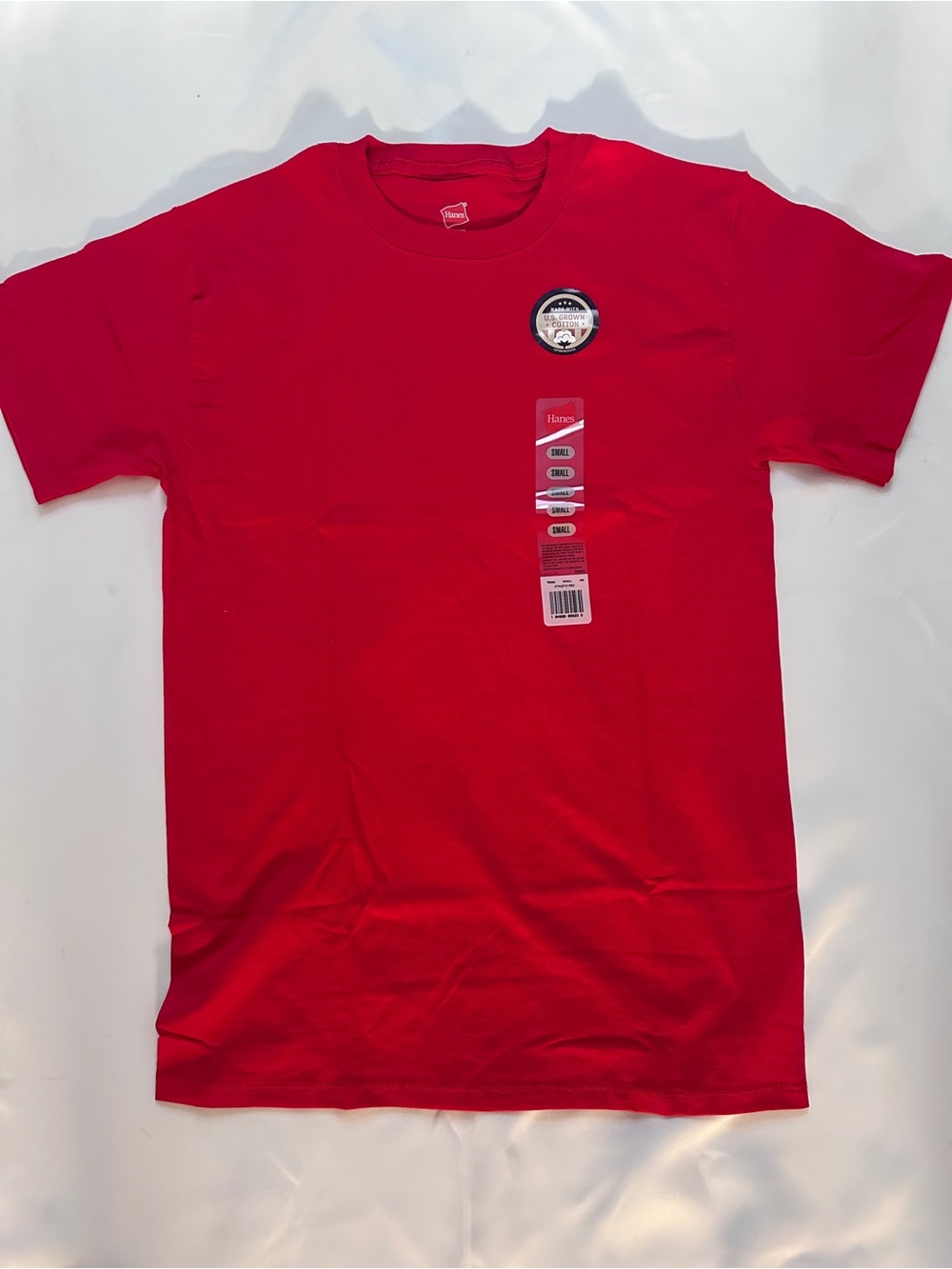 Hanes Men’s Short-Sleeve Crew T-Shirt — Bright Red - Size Small